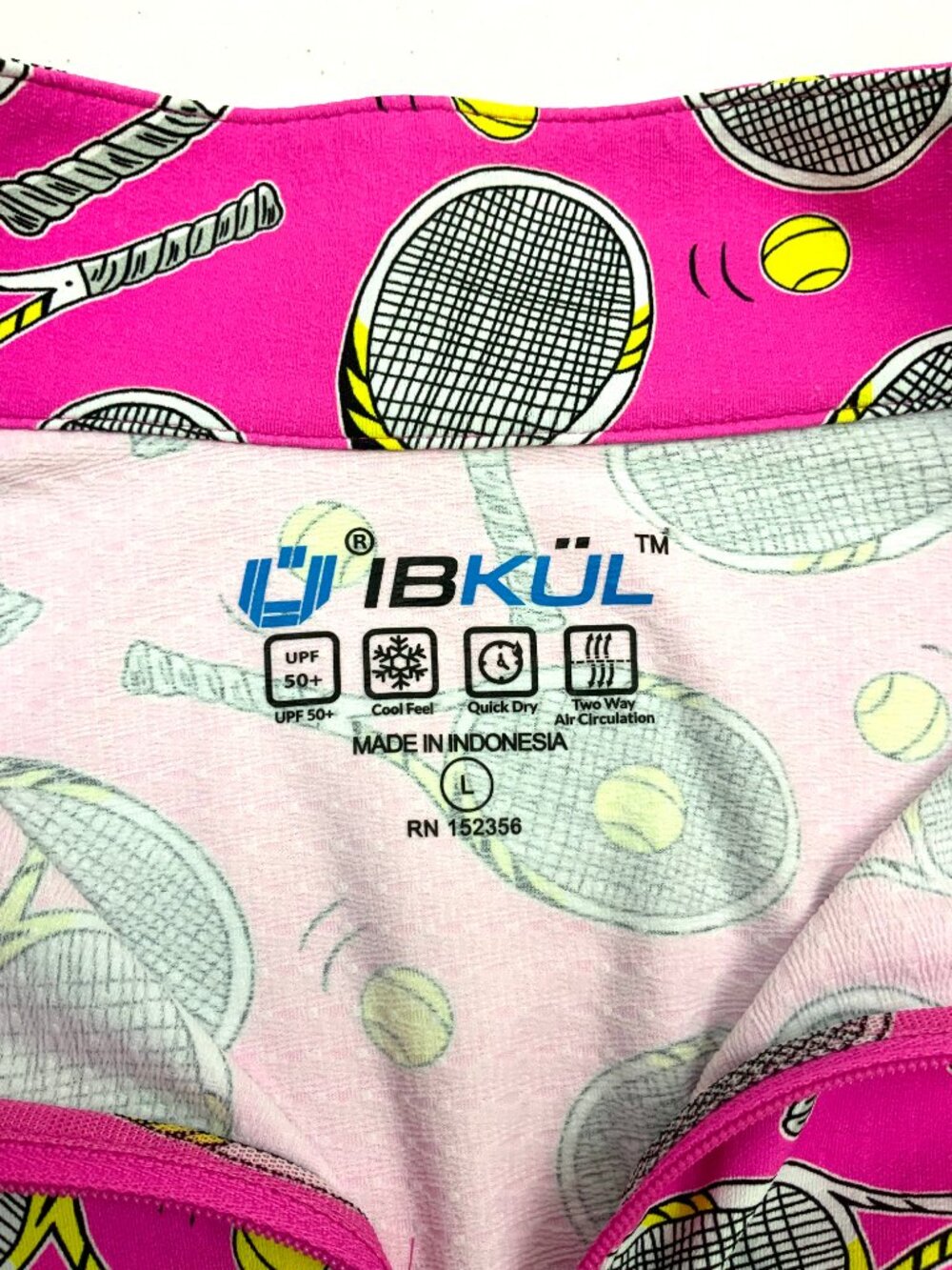 New Women's IBKUL Long Sleeve 1/4 Zip Tennis Top Venus Hot Pink Sz L - Picture 2 of 16